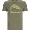 Simms M's Wood Trout Fill T-Shirt - Military Heather