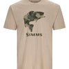 Simms M's Bass Fill T-Shirt - Oatmeal Heather