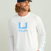Huk Icon Long Sleeve Crew - White