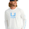 Huk Icon Long Sleeve Crew - 100-White