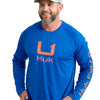 Huk Icon Long Sleeve Crew - 460-Ocean Blue