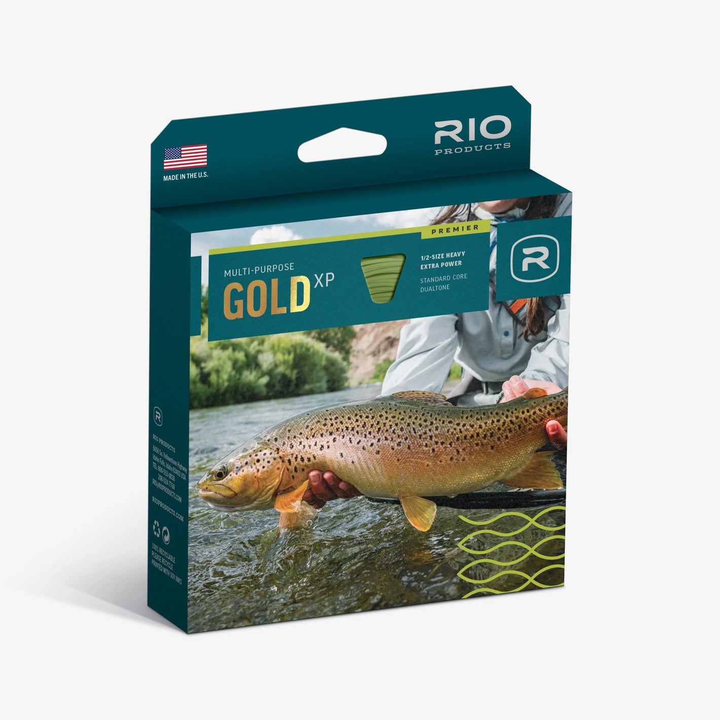 Rio Premier Gold XP Fly Line - Moss/Electric Green