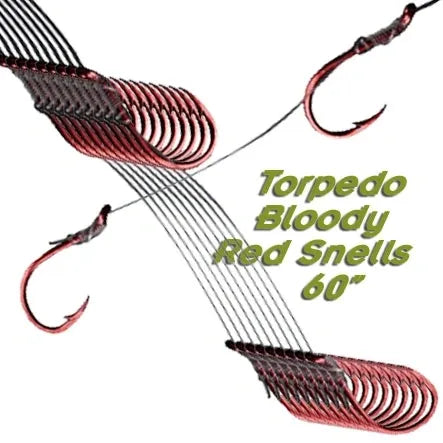 Bloody Red 60 Fluorocarbon Snells 10pk
