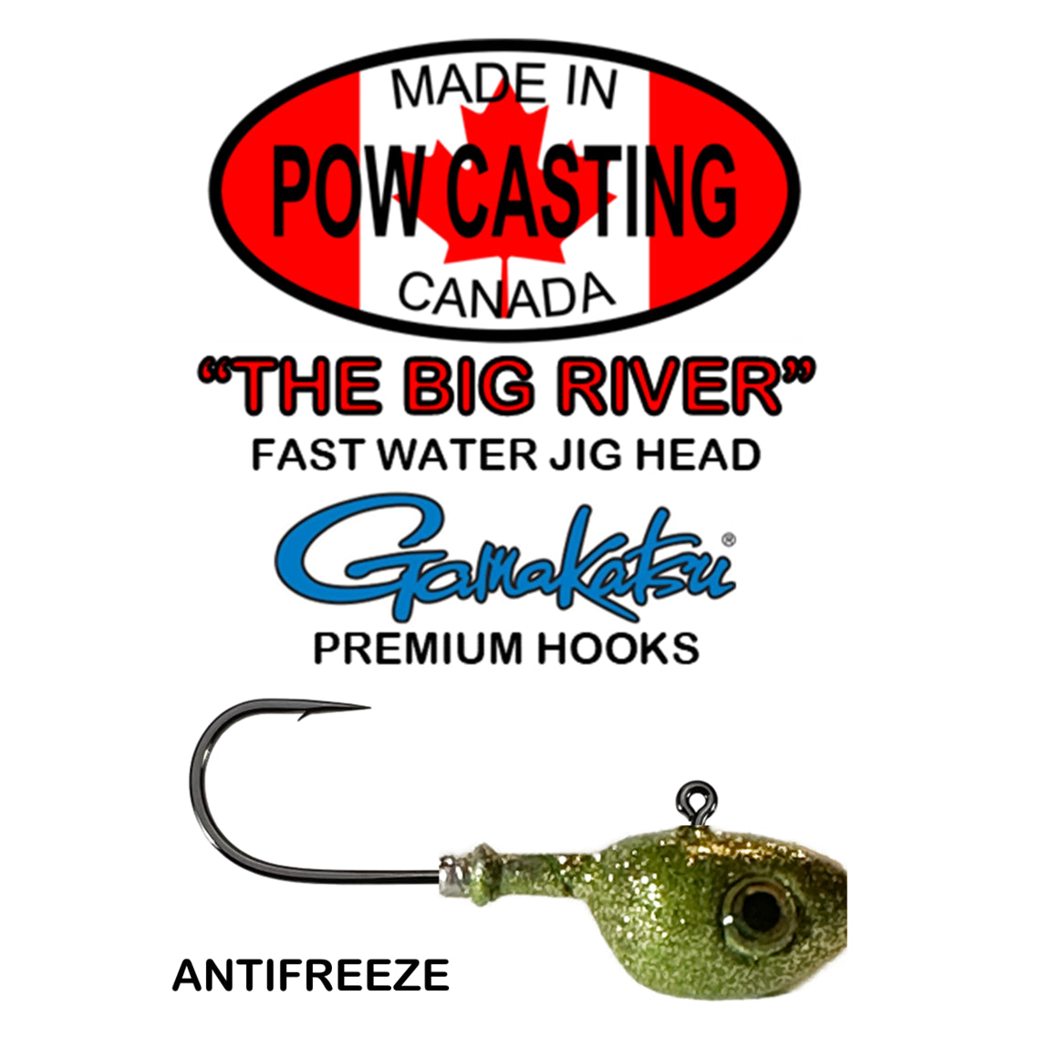 POW Casting The Big River Fast Water Jig Head 1oz / Antifreeze