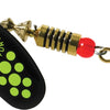 Mepps Black Fury Plain Treble - Chartreuse Dot