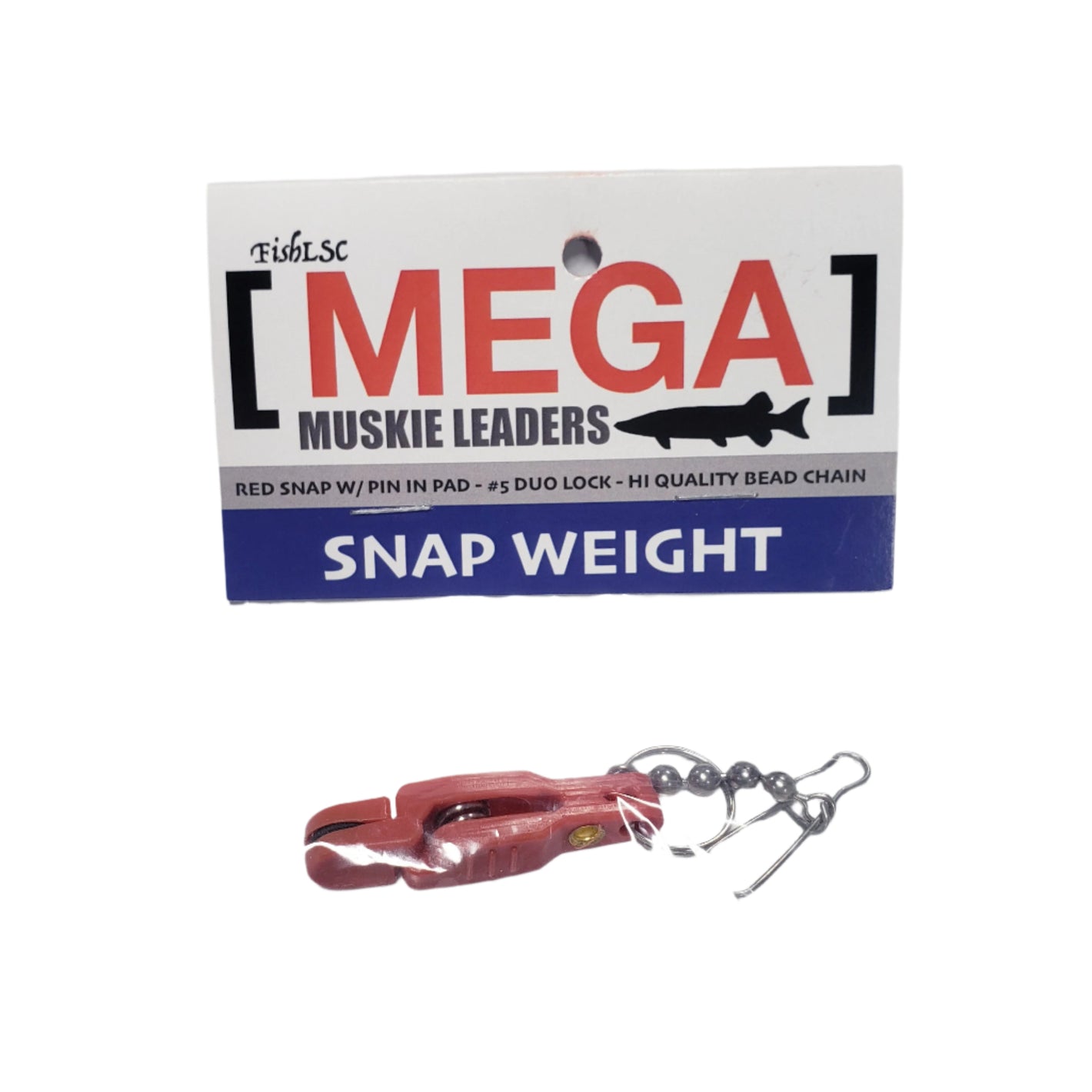 Mega Muskie Leader Red Snap Weight - Single Pack