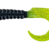BBB 3" Curl Tail Grubs - Black/Chartreuse Shine Tail