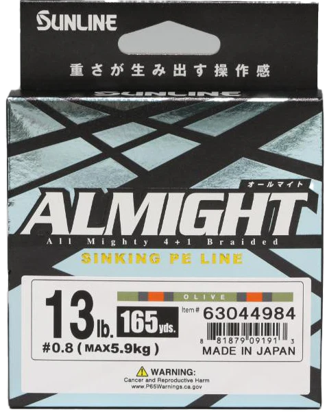 Sunline Almight Sinking Braid - 165yds (Olive)
