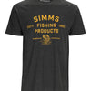 Simms M's Stacked Logo Bass T-Shirt - Charcoal Heather
