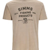 Simms M's Stacked Logo Bass T-Shirt - Oatmeal Heather