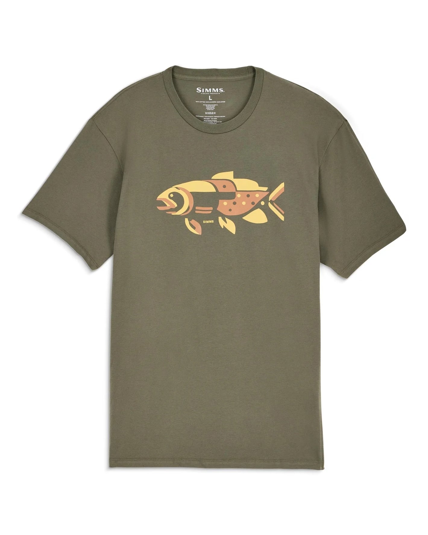 Simms Men's Abstract Fresh T-Shirt - Army Green