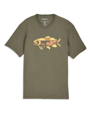 Simms Men's Abstract Fresh T-Shirt - Army Green