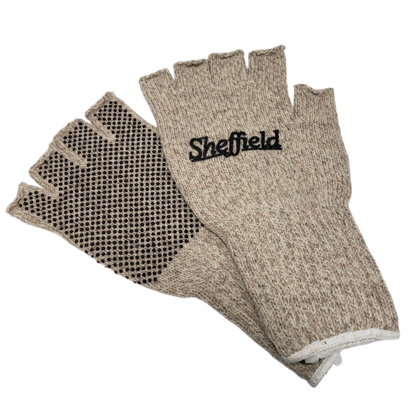 Sheffield Ragg Wool 1/2 Finger Glove w/Dots