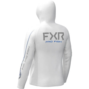 FXR Men's Derby Air UPF Pullover Hoodie - White/Cobalt