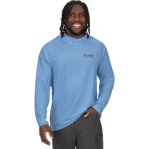FXR Men's Attack Air UPF Hoodie - Alaskan Blue/Deep Cobalt