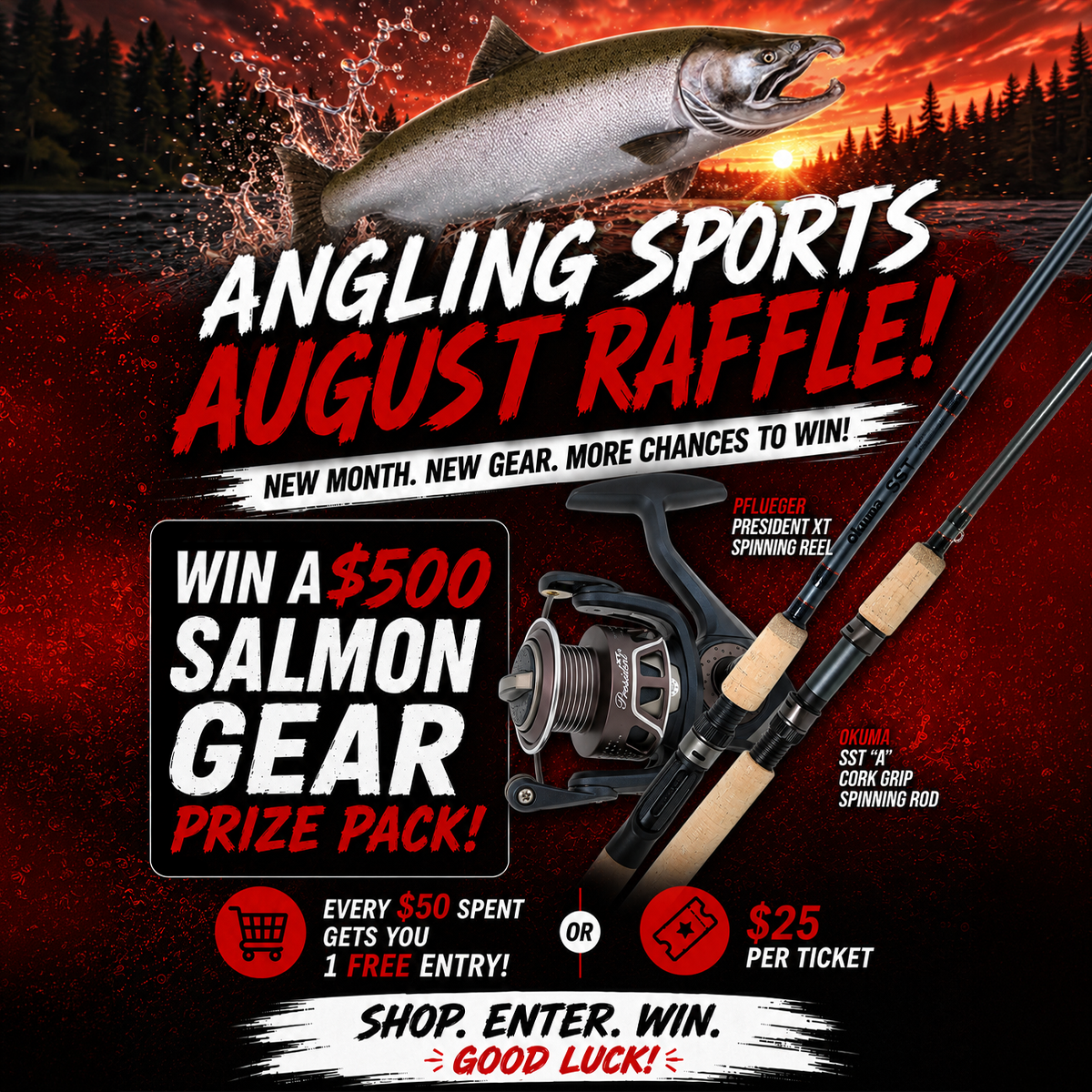 August Raffle Ticket – Win A $500 Salmon Prize Pack
