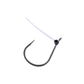 Fishing hook with a black shank on a white background
