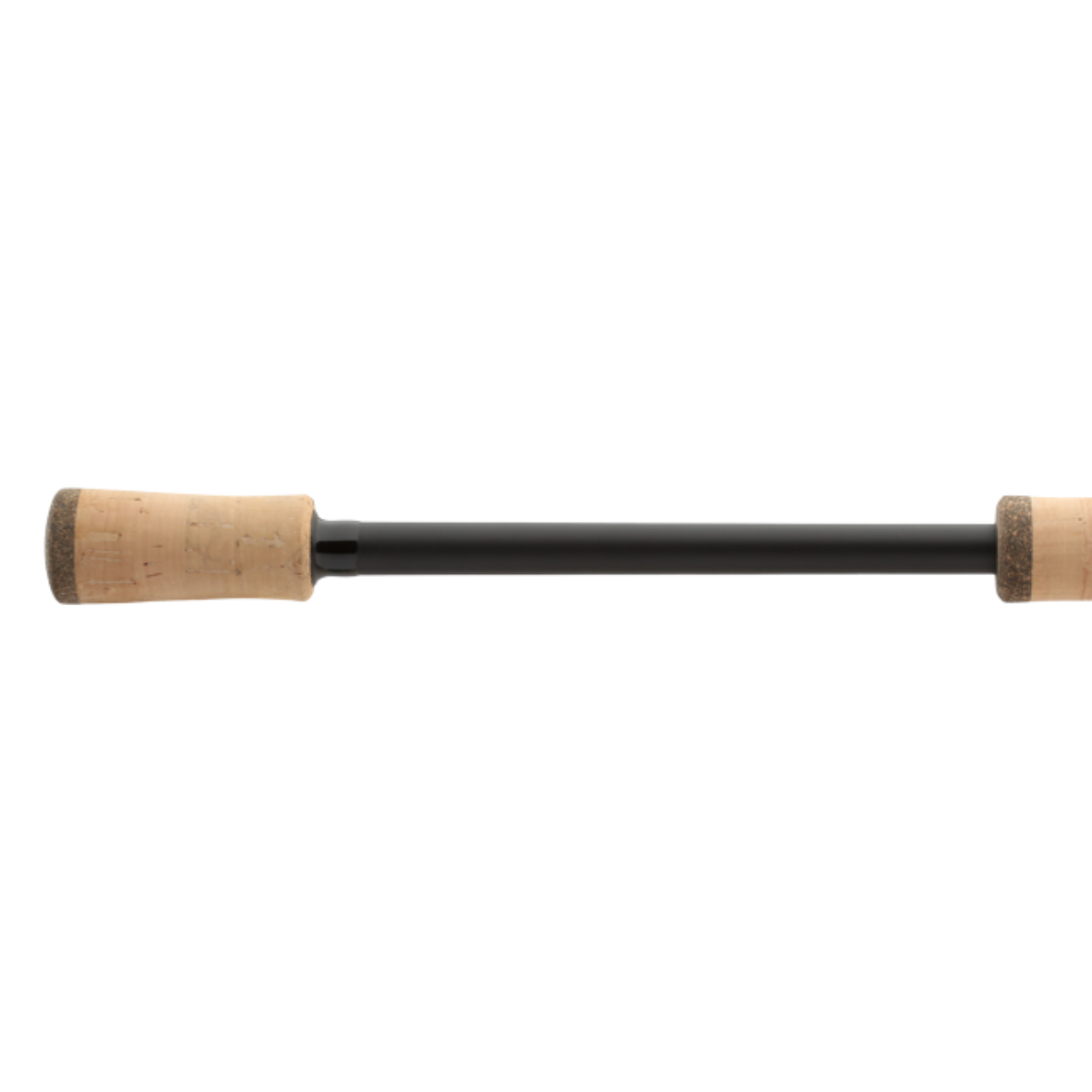 Fishing rod with cork handles on a white background