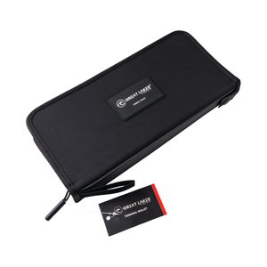 Black wallet with Great Lakes branding on a white background