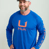 Huk Icon Long Sleeve Crew - Ocean Blue