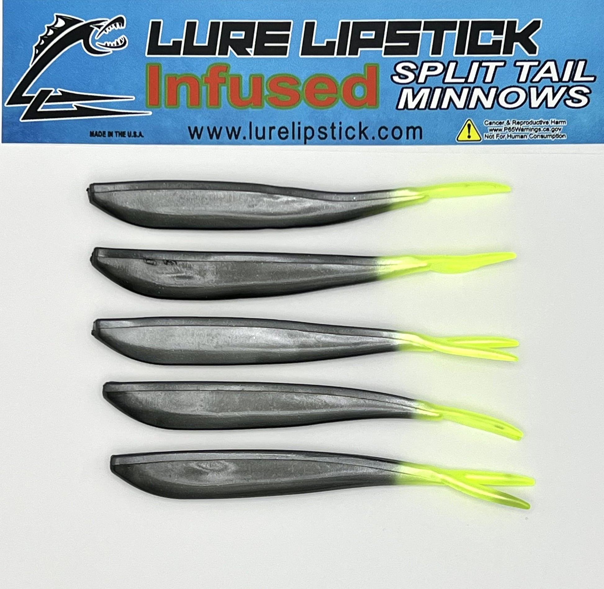 Aluminum Injection Bait Mold, 4 inch Fork Tail Minnow - Split Tail Minnow