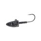 Black and silver fishing lure on a white background