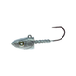 Metallic fishing lure with a hook on a white background