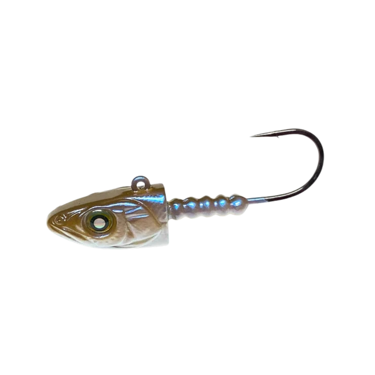 Fishing lure with a hook on a white background