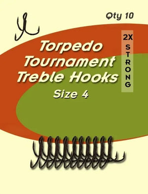 Torpedo Tournament Treble Hooks 10pk