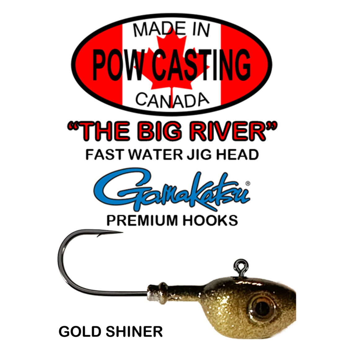 POW Casting The Big River Fast Water Jig Head 3/4oz / Gold Shiner