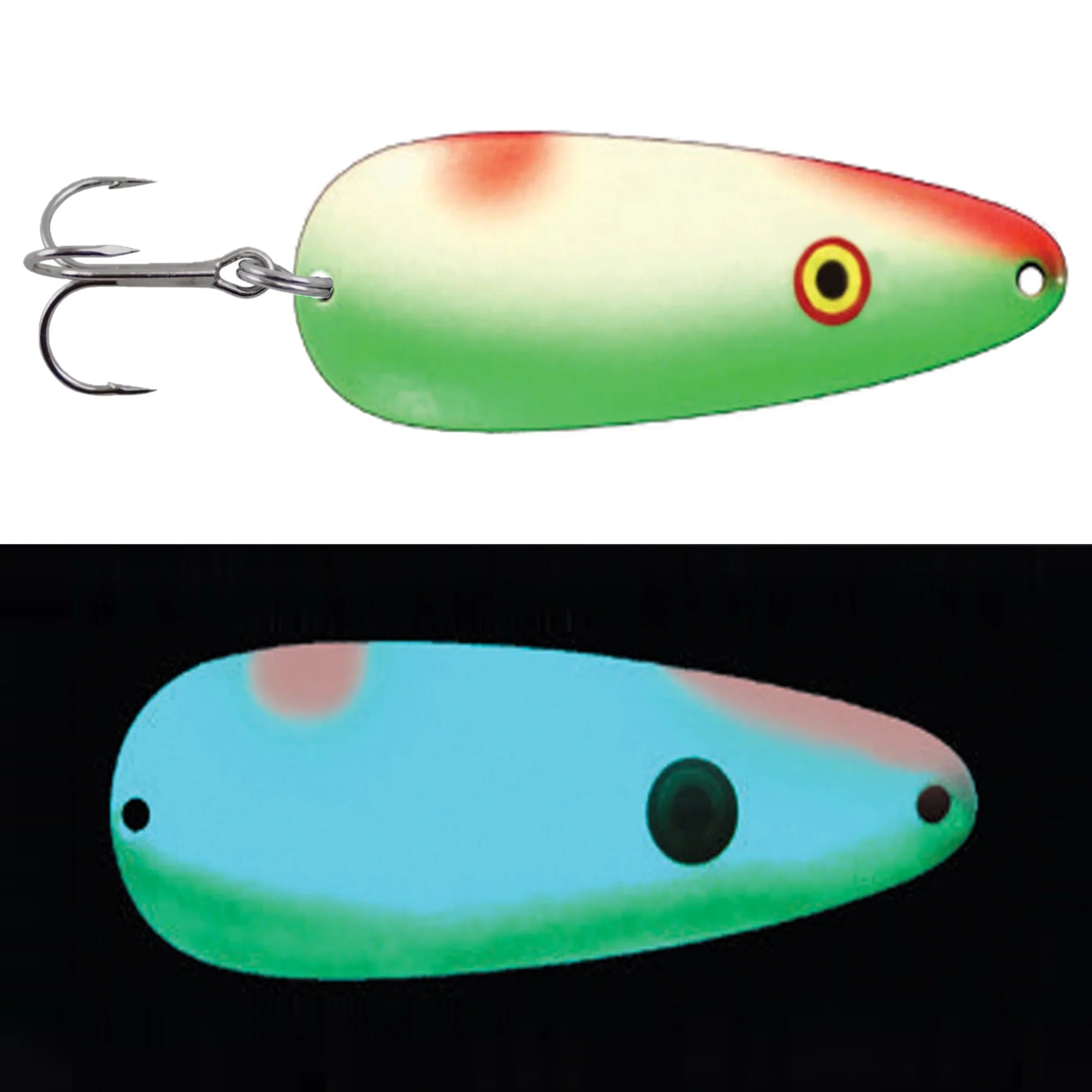 Fish WOW! 1oz Holographic Laser Crocodile Spoon Jig - Treble Hook - Casting Lure