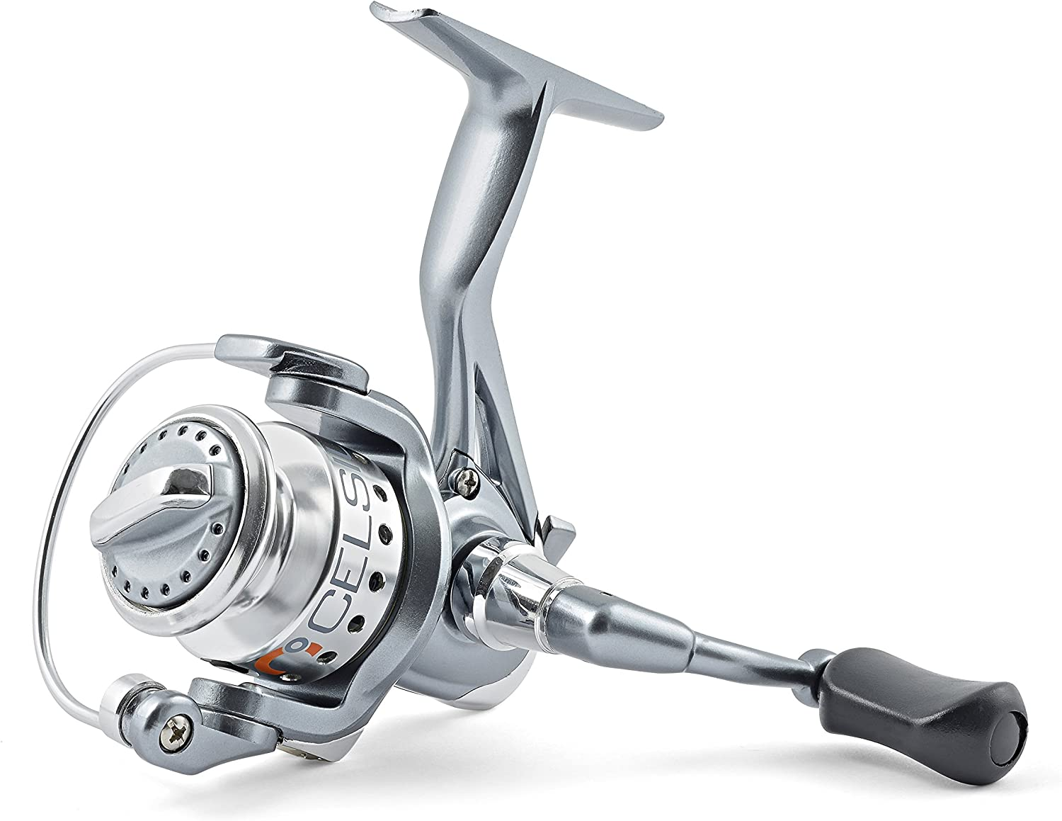 celsius ice fishing reel 2BB with an orange camo EVA handle 2 Pieces Celsius Cold Steel