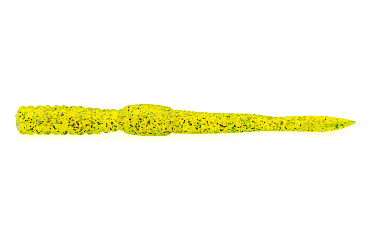 Anglers Choice Spear Tail Worm 003 Chartreuse Glimmer